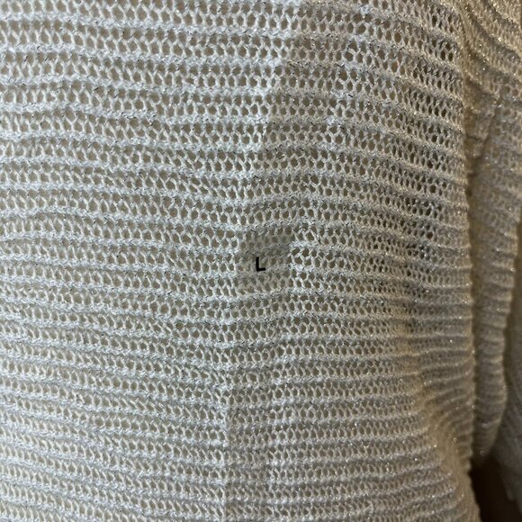 EXPRESS Women's White Silver Netted Sweater - Size Large - NWT $59.90 - Picture 3 of 6